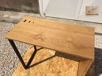 Cliquer pour agrandir Bureau compact Chêne et fer